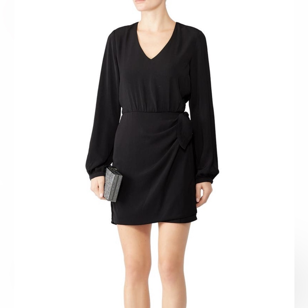 Greylin satin tie black dress. Size small. Gently worn.